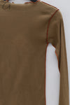 BASERANGE Ribbed Long Sleeve Top T-Shirt TTVL Collection France BAS-TTVL-RB-AU24-FCZ Emerald Brown